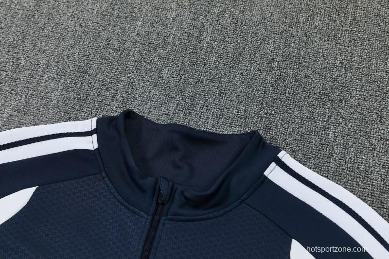 26/27 Real Madrid  Navy Blue  Half Zipper Jacket Tracksuit + Long Pants