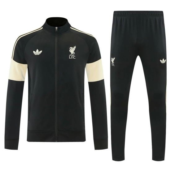 26/27 Liverpool Black & Cream Full Zipper Jacket Tracksuit + Long Pants
