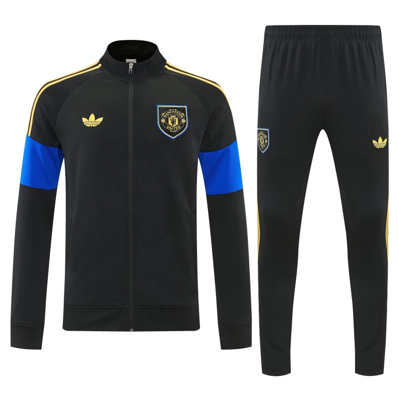 26/27 Manchester United Black & Blue Full Zipper Jacket Tracksuit + Long Pants
