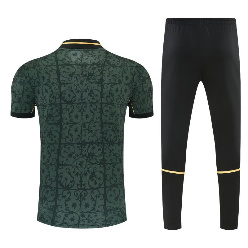 26/27 Liverpool Dark Green  Short Sleeve Tracksuit +  Black Long Pants