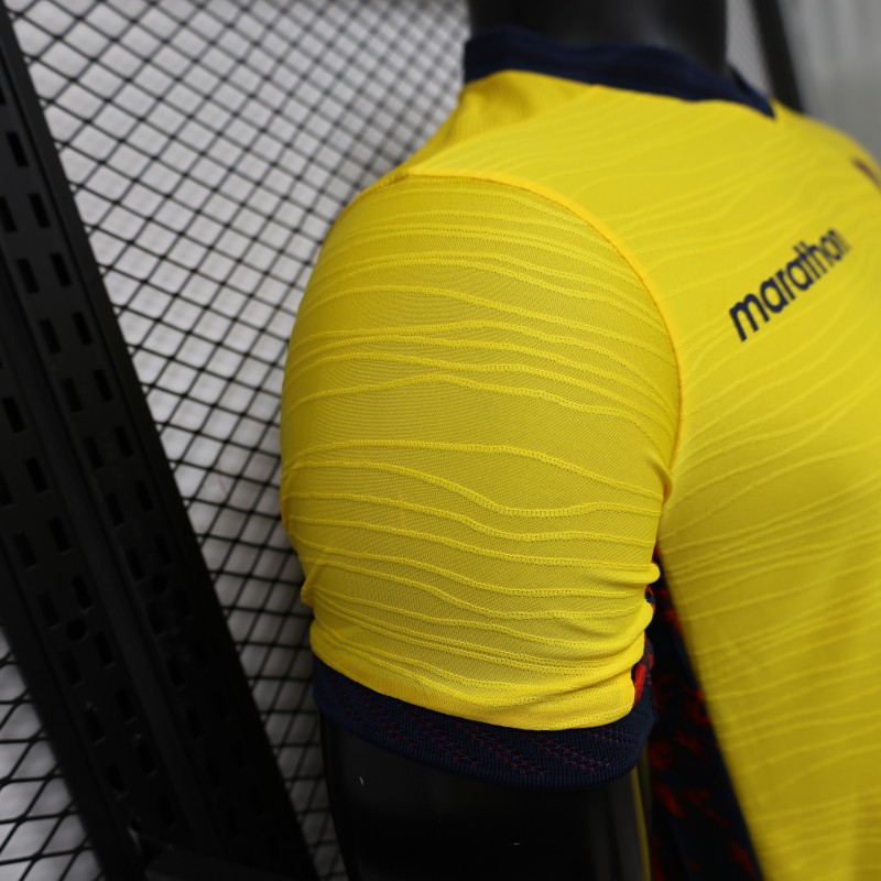 Player Version 2026 Ecuador Yellow with Tonal Wave  Home Jersey