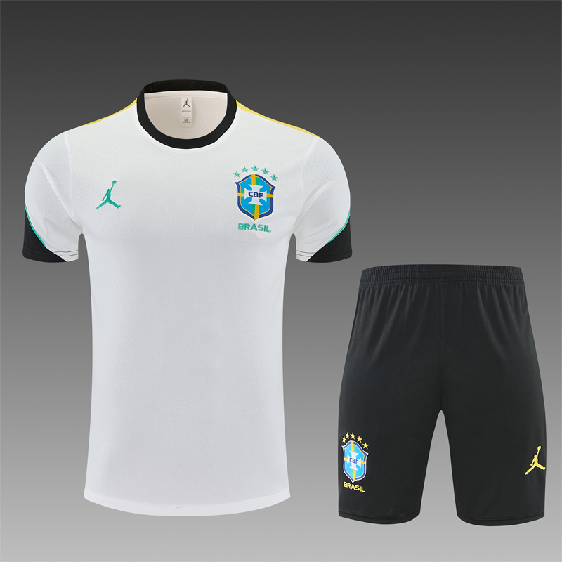 26/27 Brazil Away White Short Sleeve + Soccer Shorts