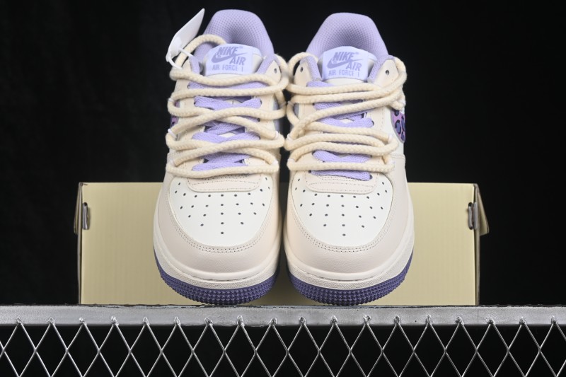 Nike Air Force 1 '07 Low Hand-Painted Taro Leopard Casual Skateboarding Shoes - FJ7740-111