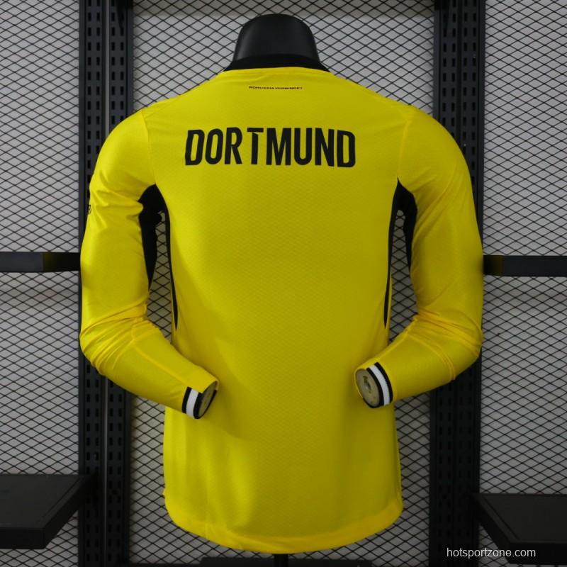 Player Version 26/27  Borussia Dortmund Yellow Home Long Sleeve Jersey