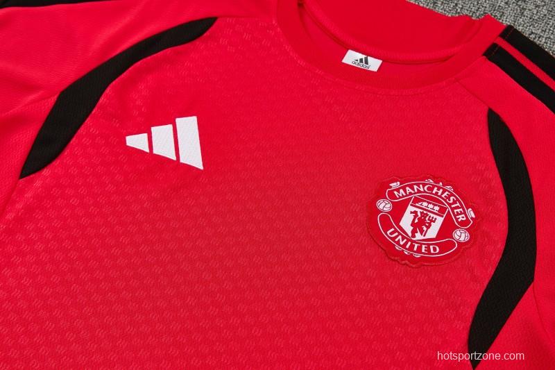 26/27 Manchester United Red & Black Short Sleeve+ Soccer Shorts