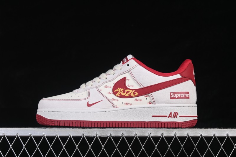 Nike Air Force 1 '07 Low Limited Year of the Horse Red White Color Blocking Casual Sneakers - JP2026-133
