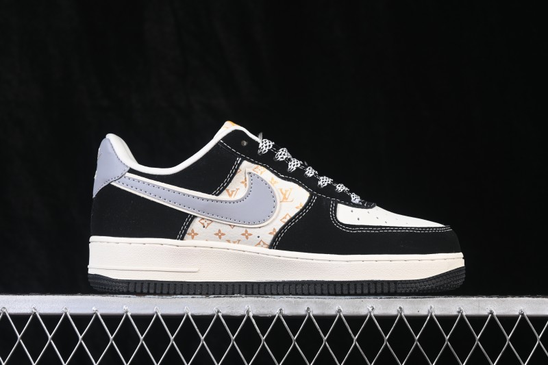 Nike Air Force 1 '07 Low Basketball Shoes with Black and White Color Blocking and Full-Length Air Cushion - KL1688-006