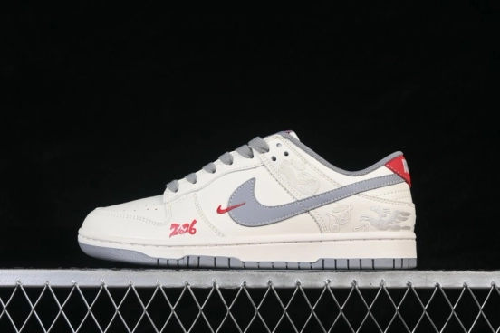 Nike SB Dunk Low Year of the Horse Chinese Style White Gray Skateboarding Shoes - FF9989-024