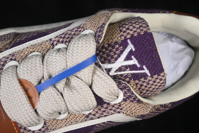 Louis Vuitton Tilted Sneakers Classic 2026SS Low-Top Casual Shoes in Smooth Calfskin Leather with Side LV Lettering - Light Purple
