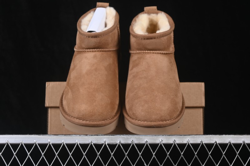UGG Classic Ultra Mini Sheepskin Wool Ankle Boots with Water-Resistant Coating - 1116109