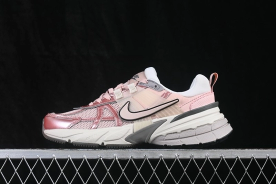 Nike V2K Run Retro Low-Top Running Shoes with Cushlon Foam and Anti-Slip Traction - FD0736-201