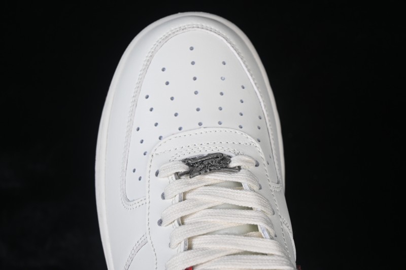 Nike Air Force 1 '07 Low Year of the Horse Limited Edition White Red Retro Basketball Sneakers with Air Cushioning - DD1982-348