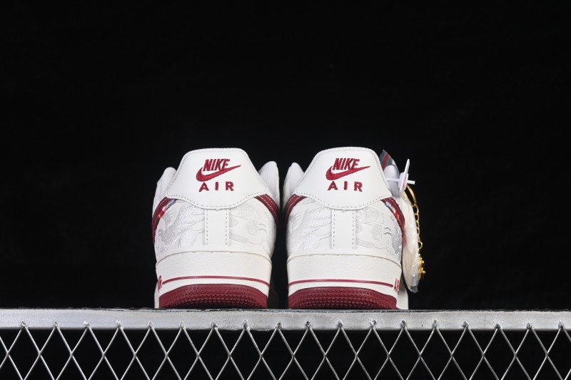 Nike Air Force 1 '07 Low Year of the Horse Limited Edition White Red Retro Basketball Sneakers with Air Cushioning - DD1982-348