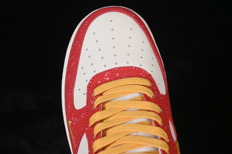 Nike Air Force 1 '07 Low Chinese New Year Limited Edition White Red Gold Splatter Low-Top Casual Skateboarding Shoes - DF0188-131
