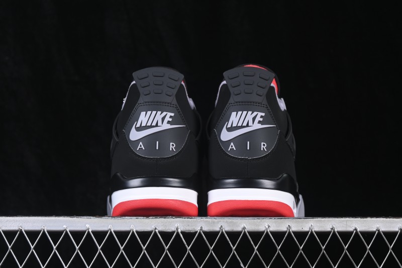 Nike Air Jordan 4 Retro "Bred" Running Shoes with Original Last and Premium Materials - IX8180-001