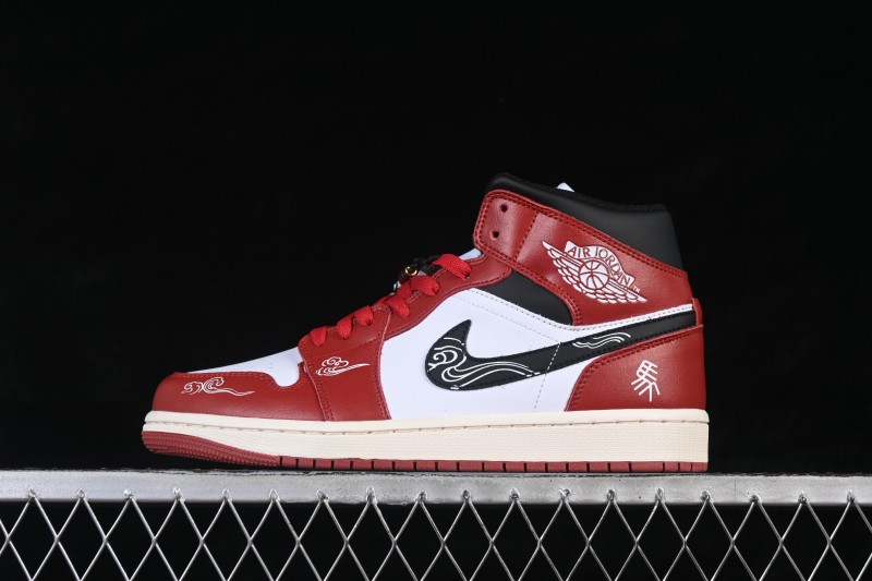Nike Air Jordan 1 Mid Chinese New Year Year of the Horse Limited Edition Mid-Top Casual Sneakers - DQ8426-105
