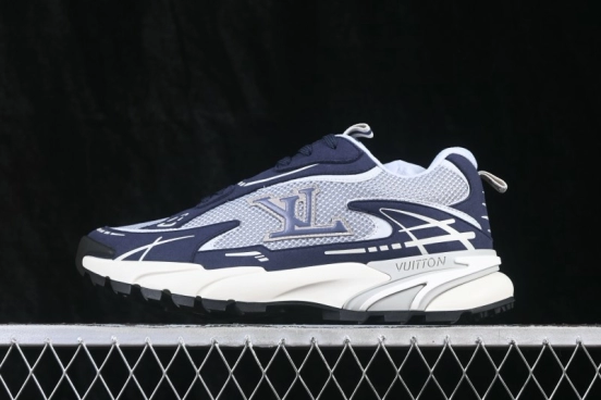 Louis Vuitton Tatic Runner Blue Running Shoes with Tech Fabric and Cushioned Sole - W.F6
