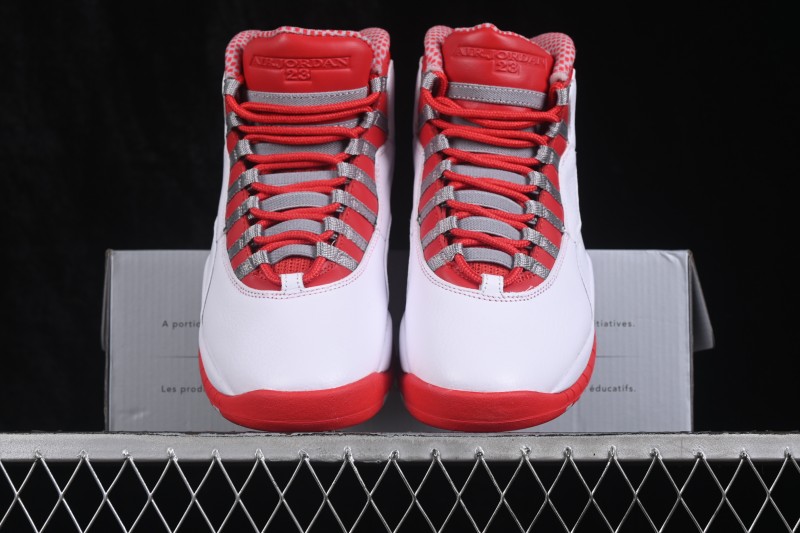 Nike Air Jordan 10 Retro Red Steel Basketball Shoes with Iconic Design - 310805-161