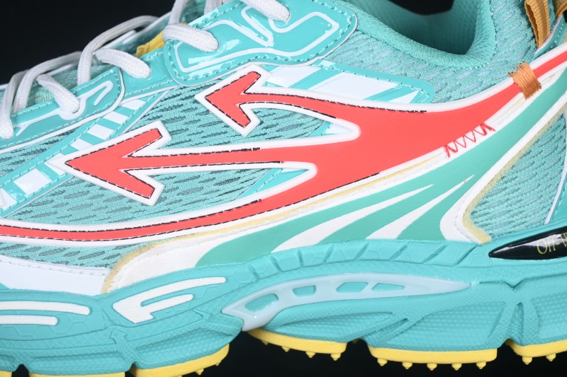 Off-White C/O Virgil Abloh Retro Running Shoes Emerald Green - AJF6