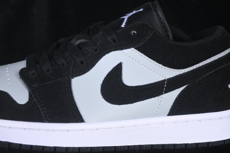 Air Jordan 1 Low Black Grey Retro Cultural Basketball Shoes - 553558-048