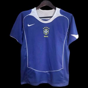 Retro 2004 Brazil Away Blue Jersey