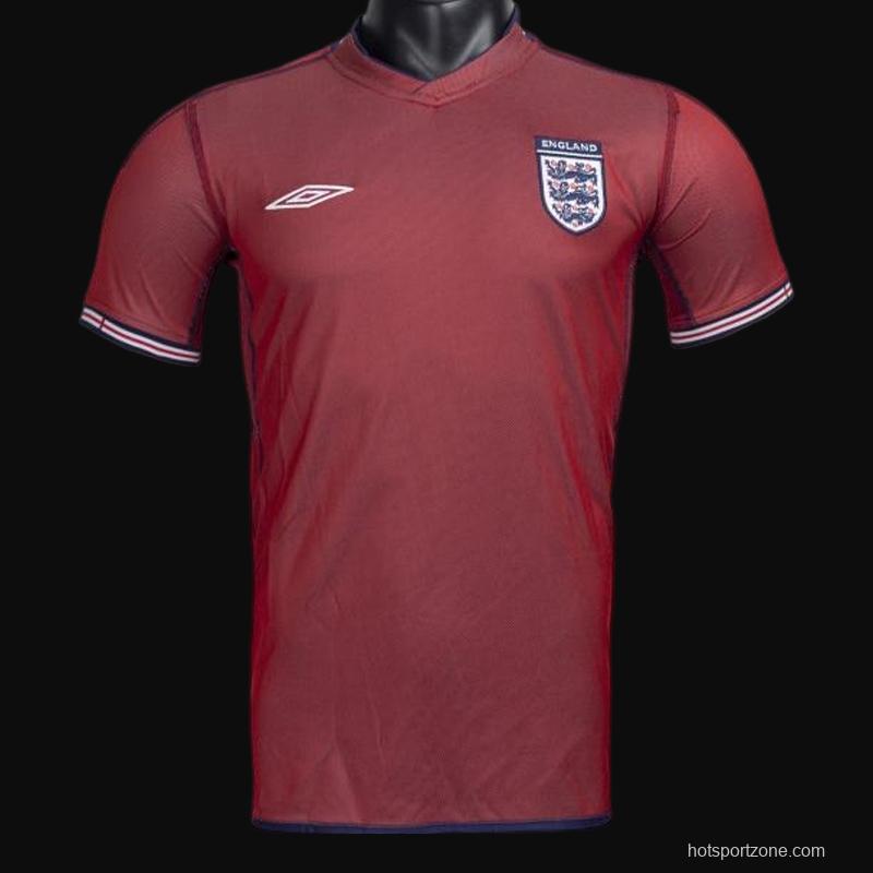 Retro 2002 England Away Reversible (Red/Navy) Soccer Jersey