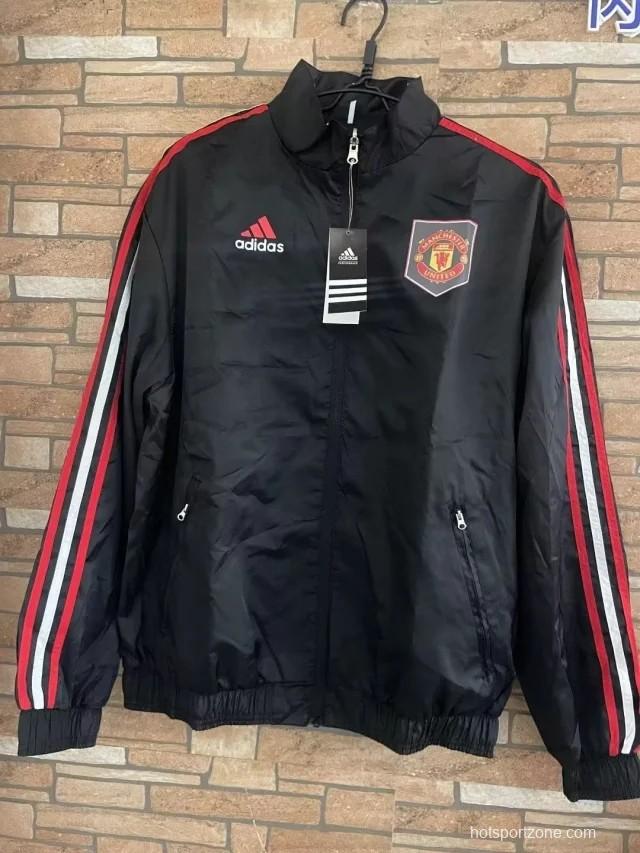 23 24 Manchester United Black Reversible Full Zipper Jacket