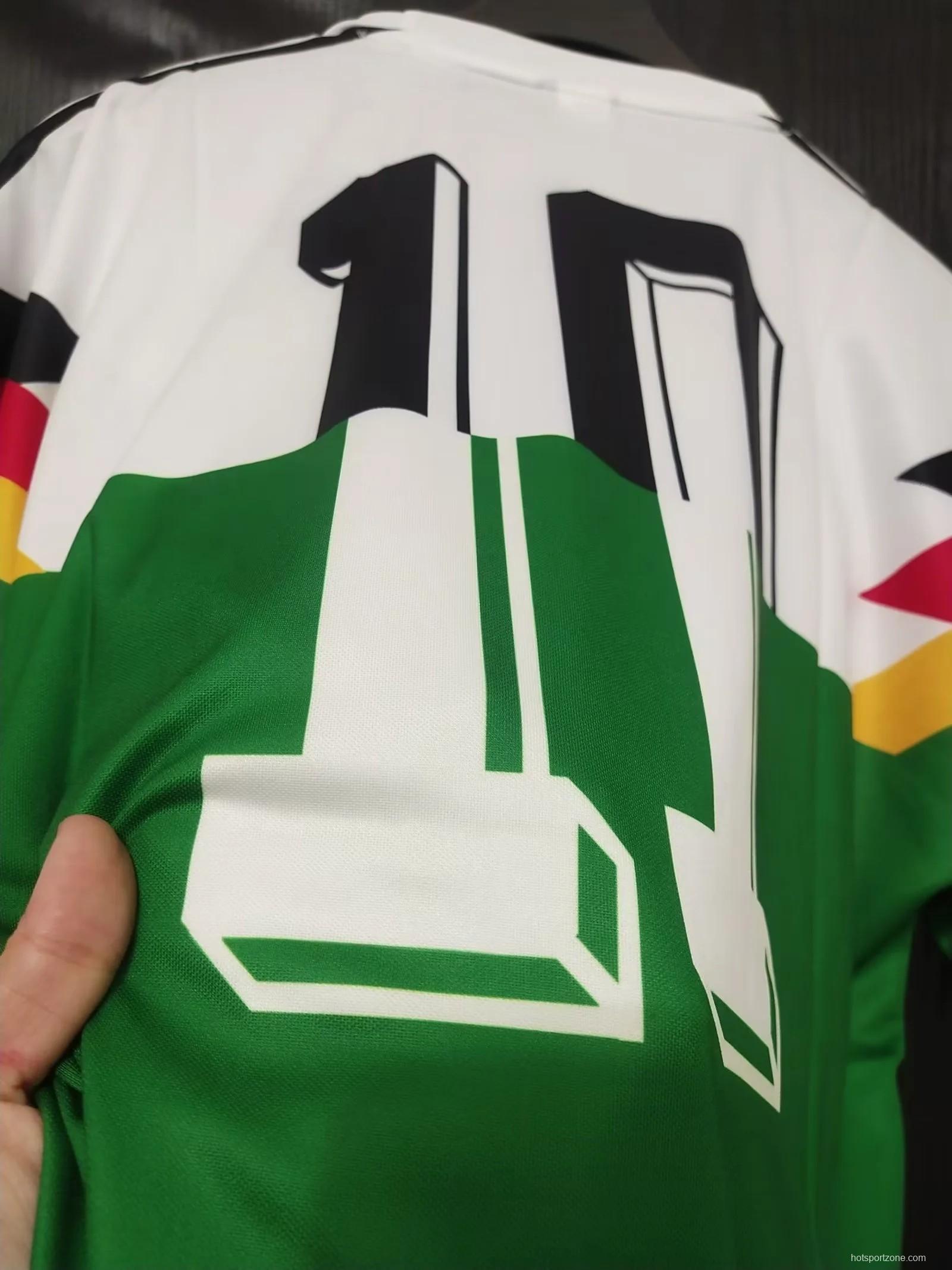 Retro1990 Germany Home With Mash-up Strip green Jersey