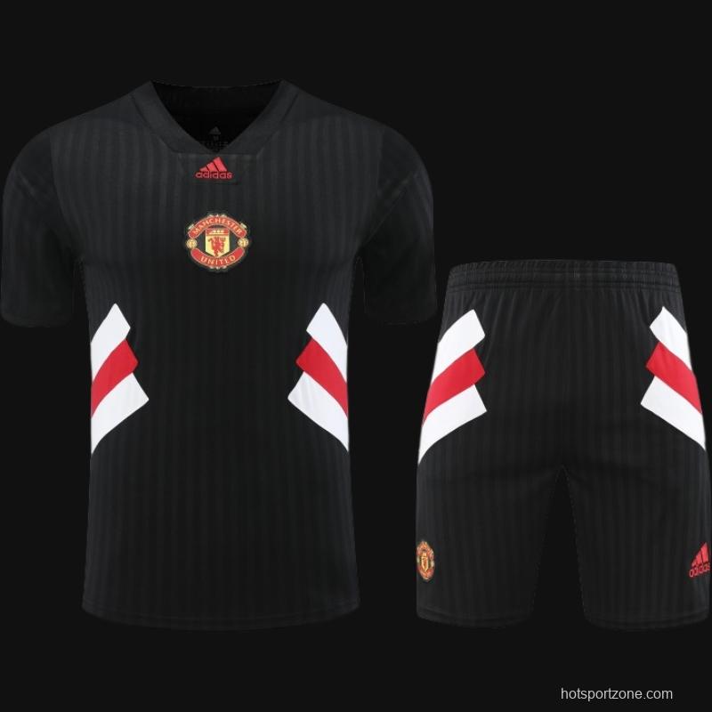 23-24 Manchester United Black Remake Icon Short Sleeve Jersey+Shorts