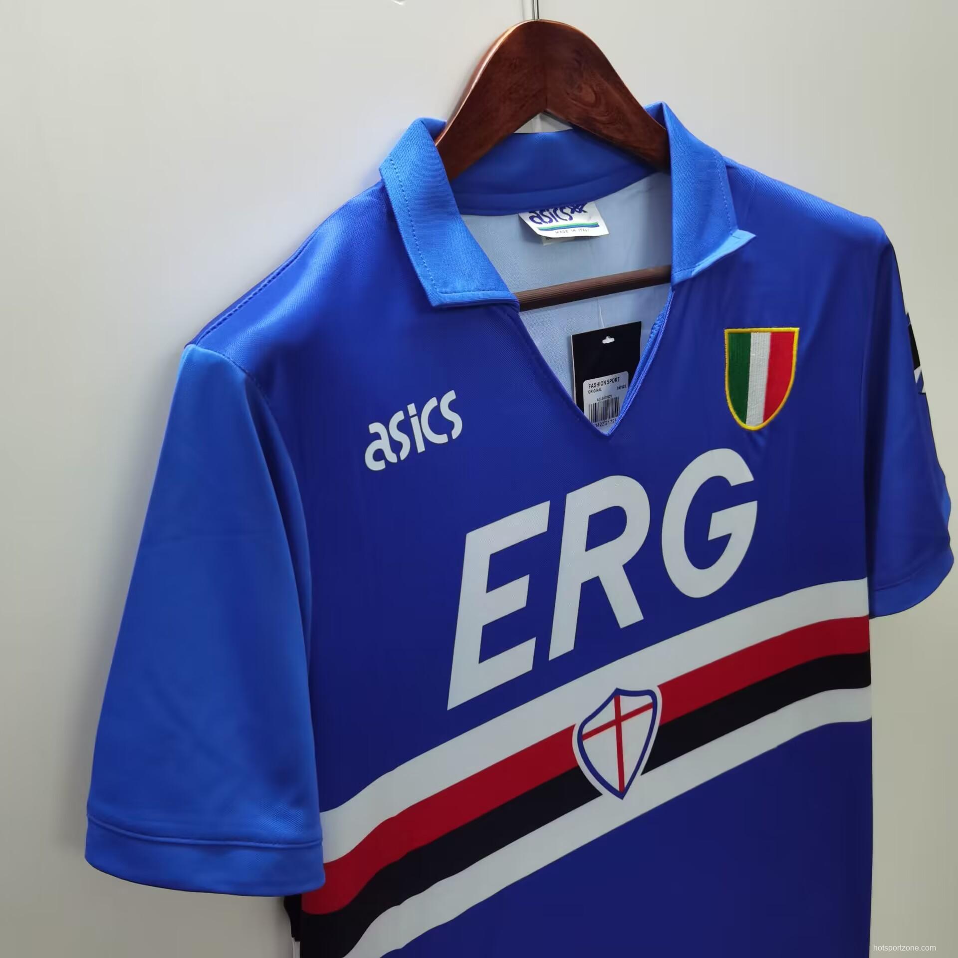 Retro 91/92 Sampdoria Home Jersey