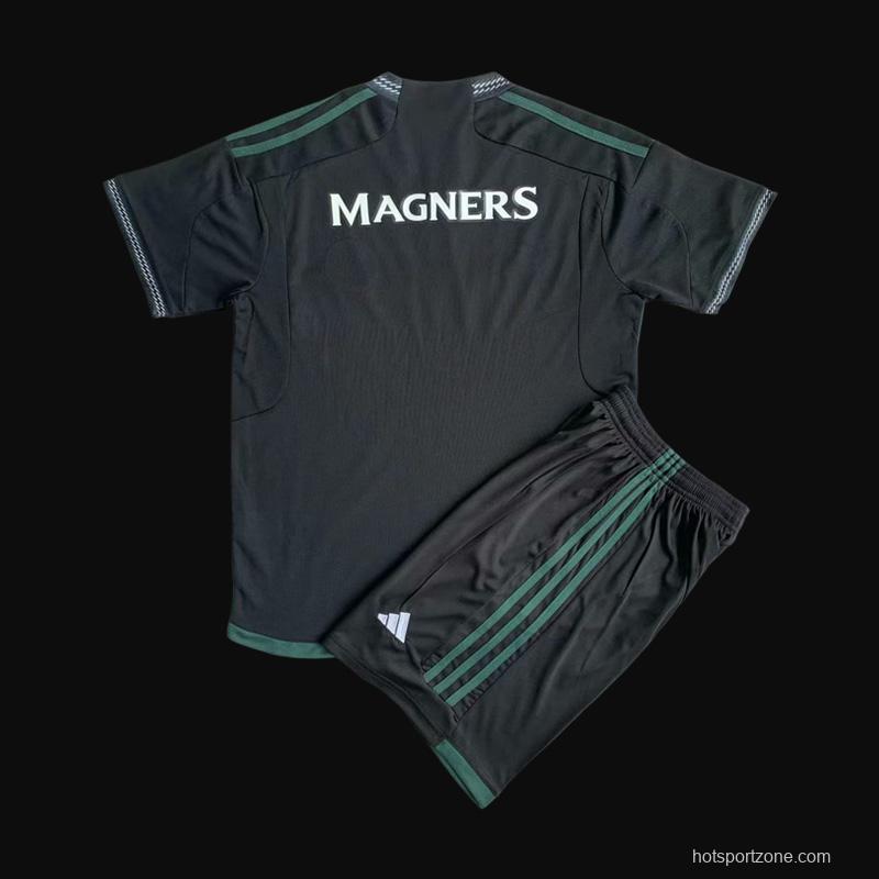 23/24 Kids Celtic Away Black Jersey