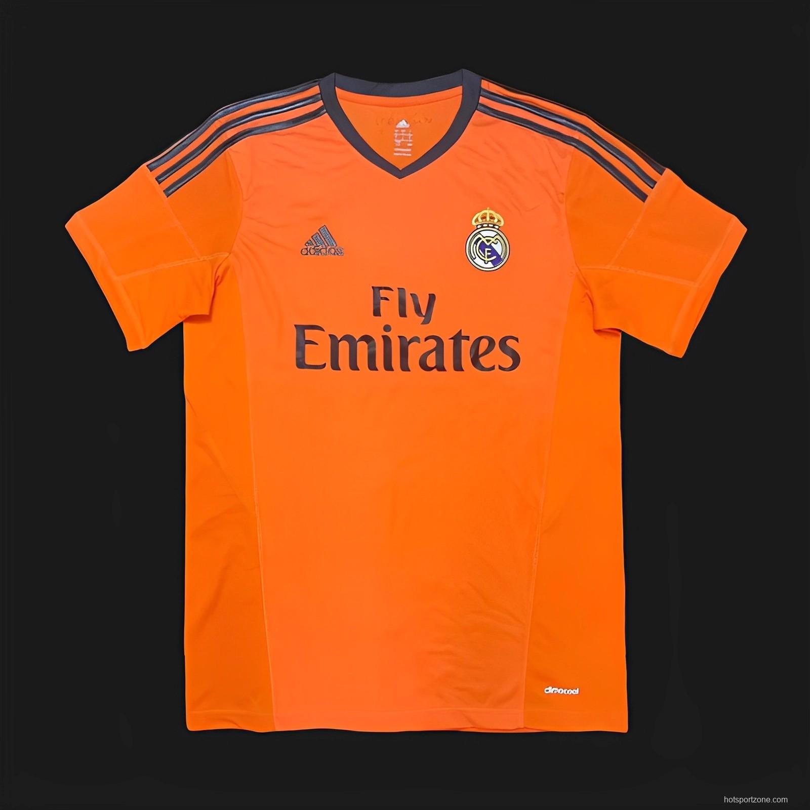 Retro 13/14 Real Madrid Third Orange Jersey Worn By Ronaldo