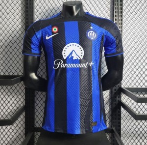 Player Version 23/24 Inter Milan Home Jersey With Paramount Plus Sponsor