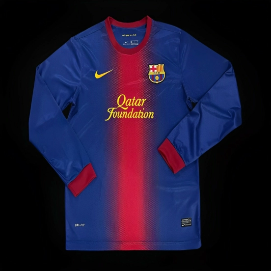 Retro 12/13 Barcelona Home Long Sleeve Jersey
