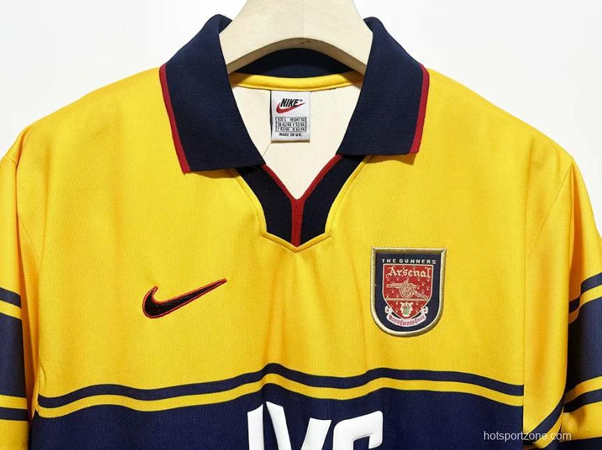 Retro 97/99 Arsenal Away Yellow Jersey