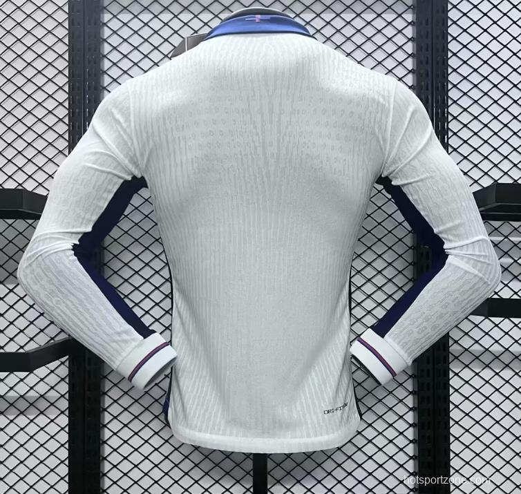 Player Version 2024 England Home Long Sleeve Jersey