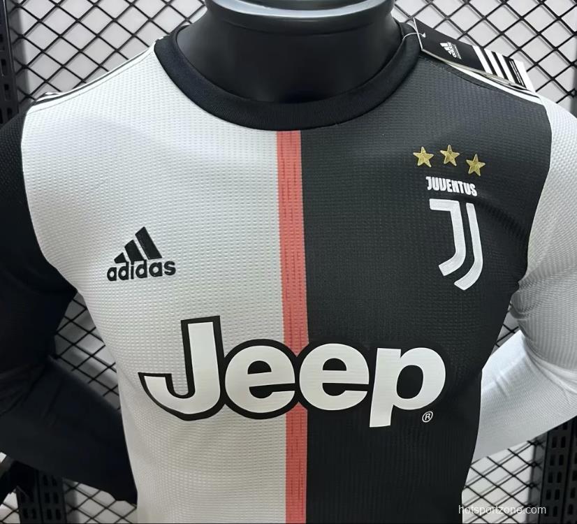 Player Version 19/20 Juventus Home Long Sleeve Retro Jersey