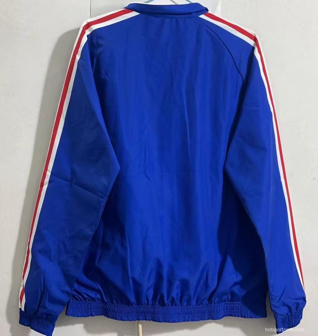 Retro 1998 France Blue/White Reversible Full Zipper Jacket