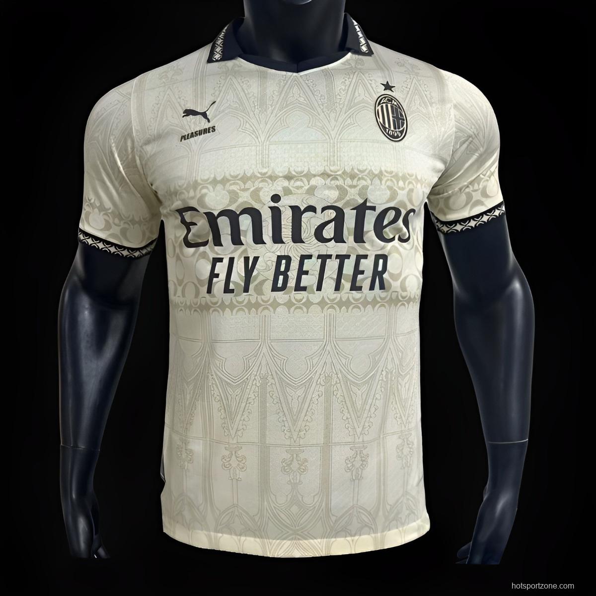 Player Version AC Milan x PLEASURES Forth White Jersey