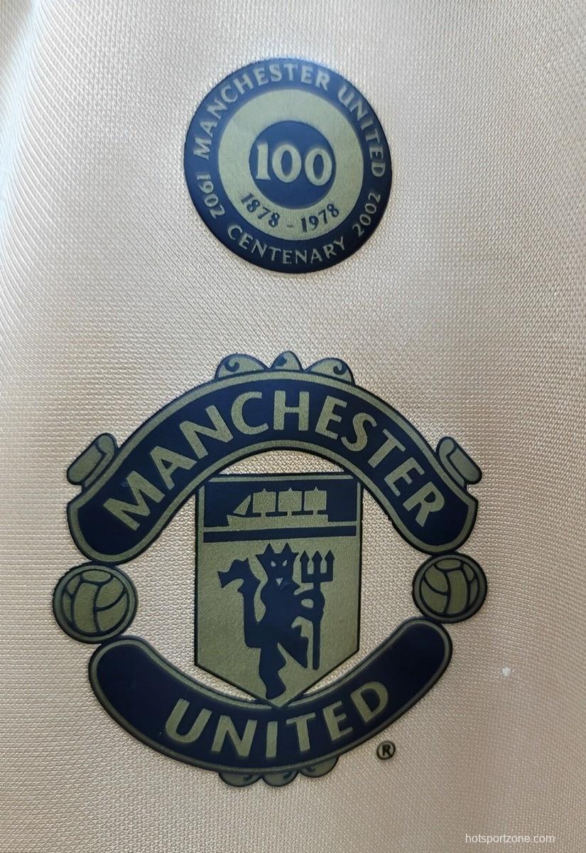 Retro 01/02 Manchester United Third Centenary Long Sleeve Reversible Jersey