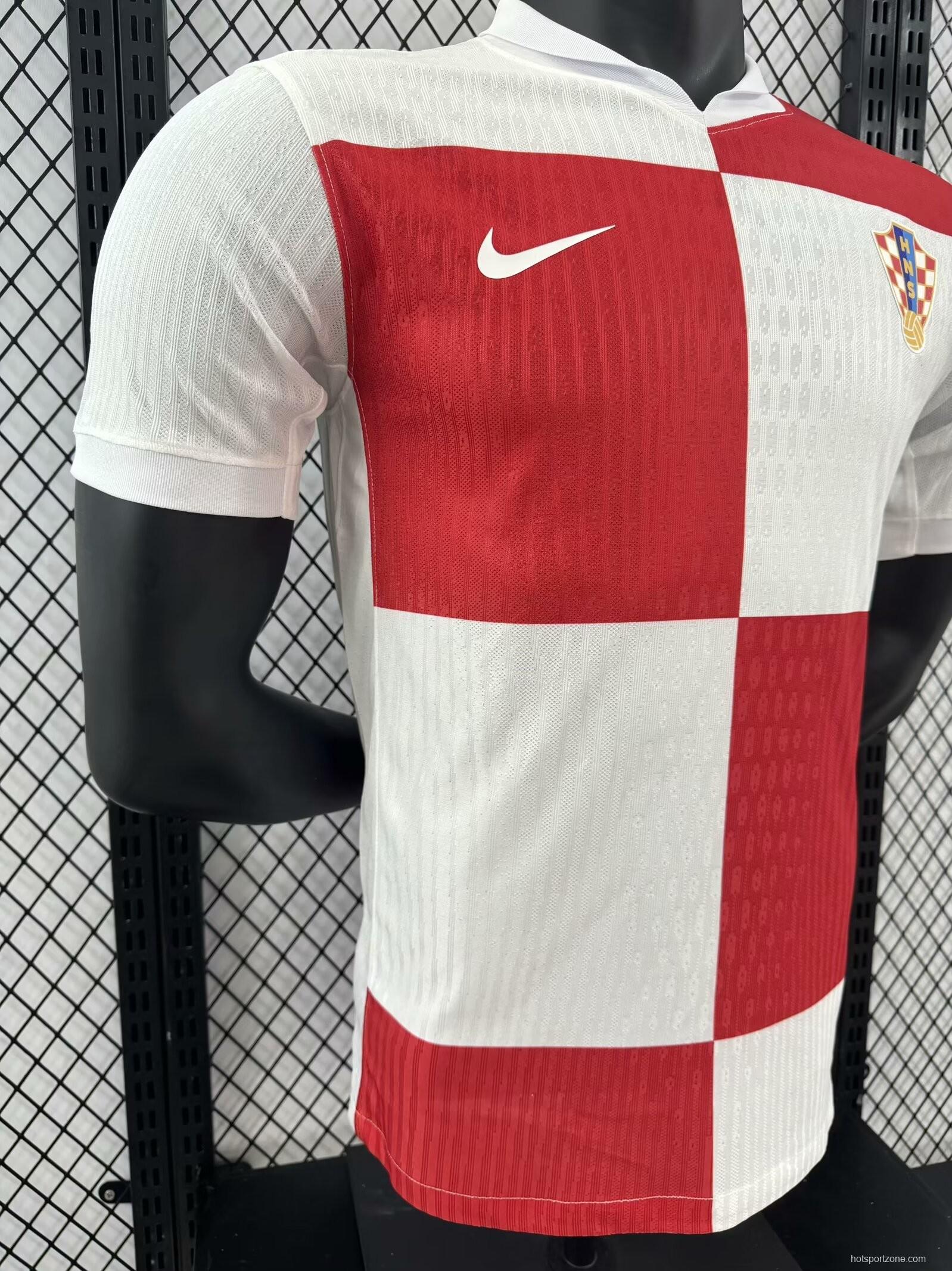 Player Version 2024 Croatia Home Jersey