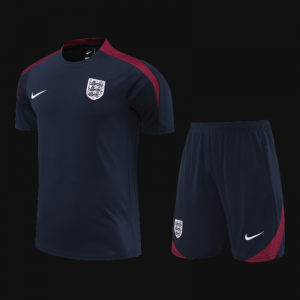 2024 England Navy Cotton Short Sleeve Jersey+Shorts