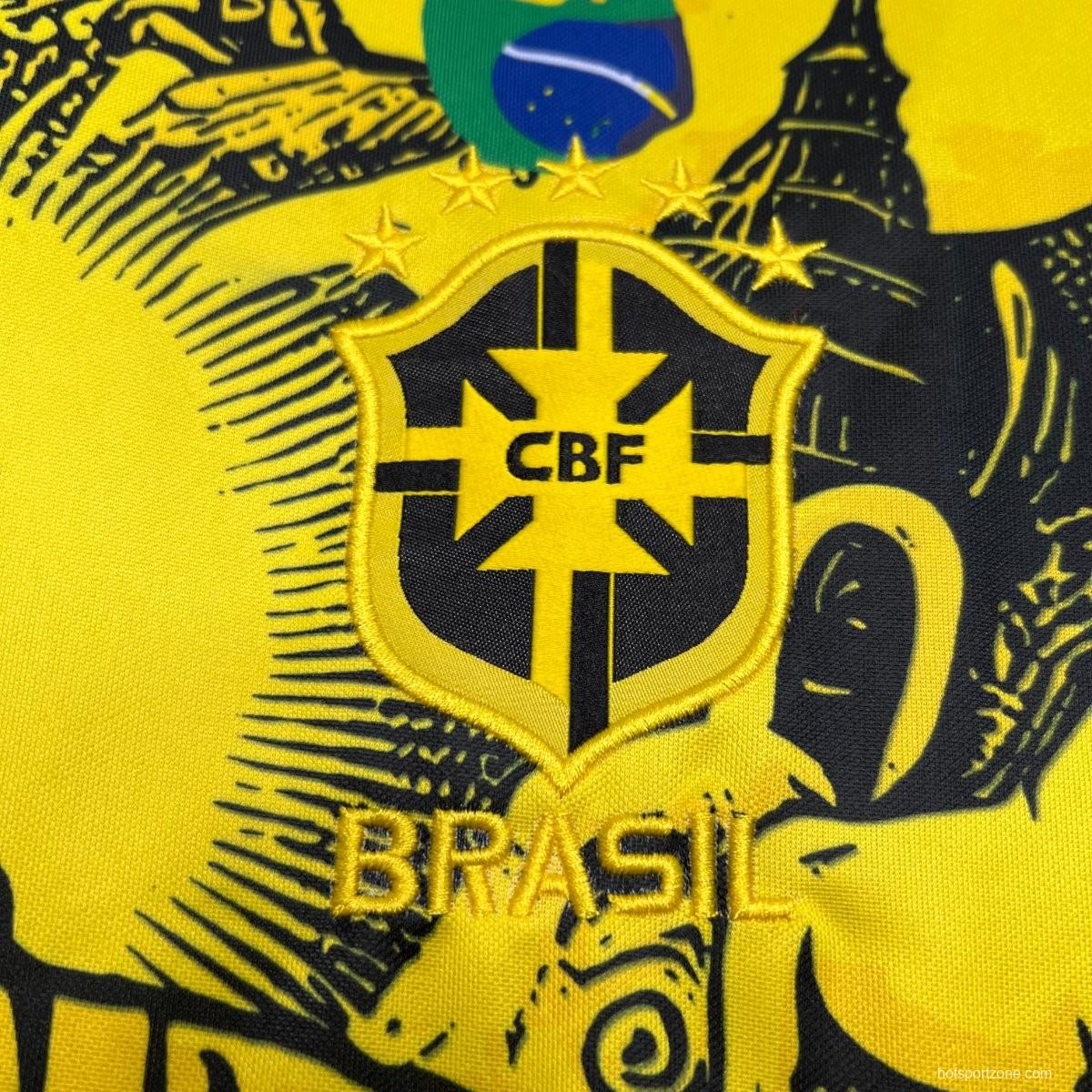 2024 Brazil X Christ Yellow Special Jersey