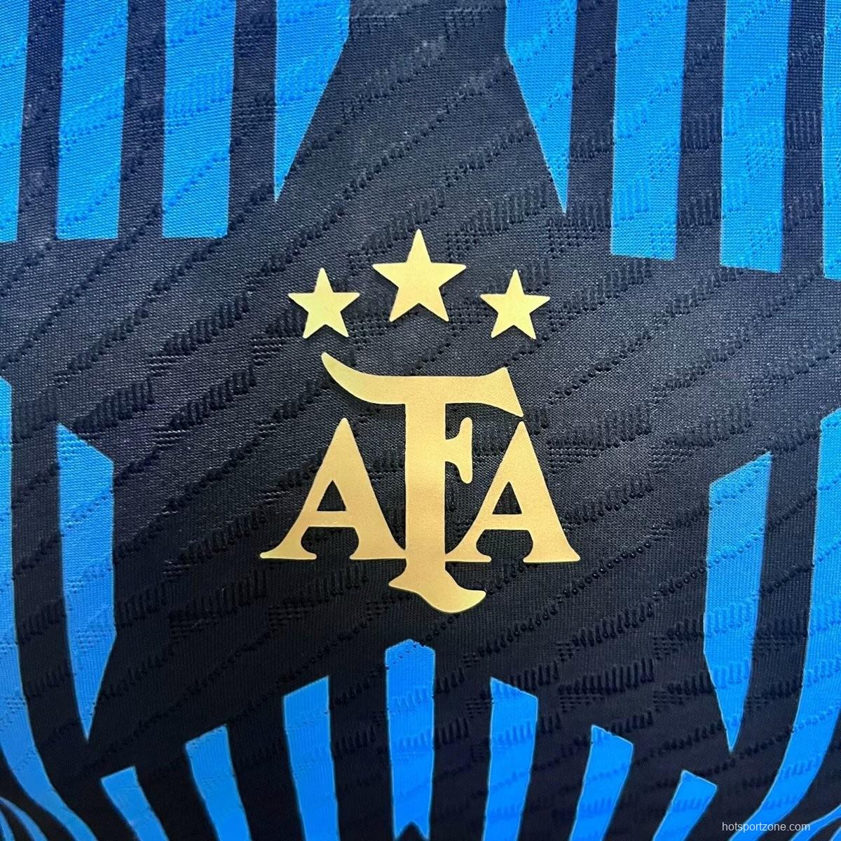 Player Version 2024 Argentina Copa America Light Blue Stripes Pre-Match Jersey