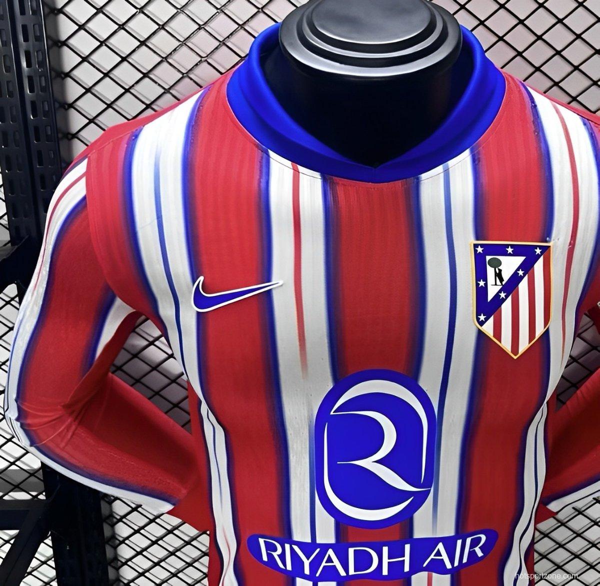 Player Version 24/25 Atletico Madrid Home Long Sleeve Jersey