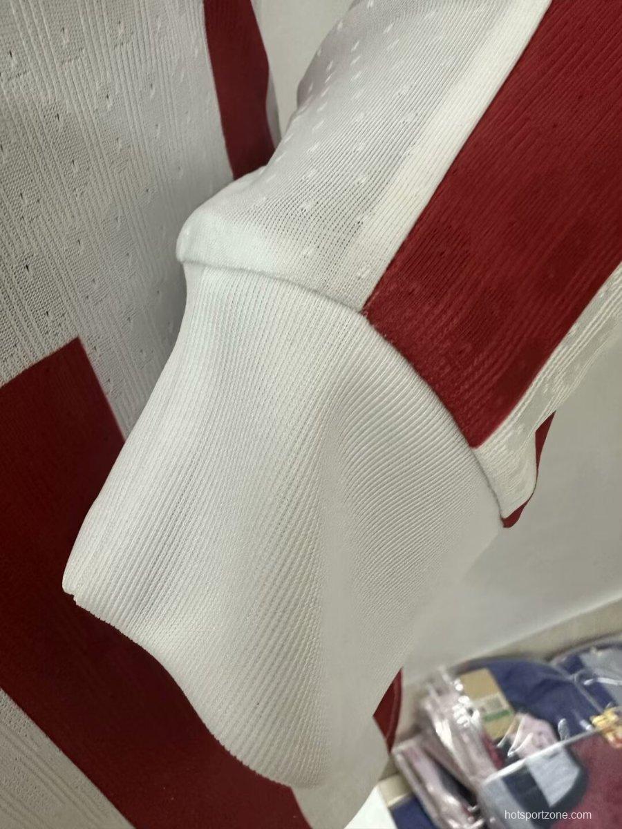 2025/26 Player Version Atletico Madrid Home Long Sleeve Jersey