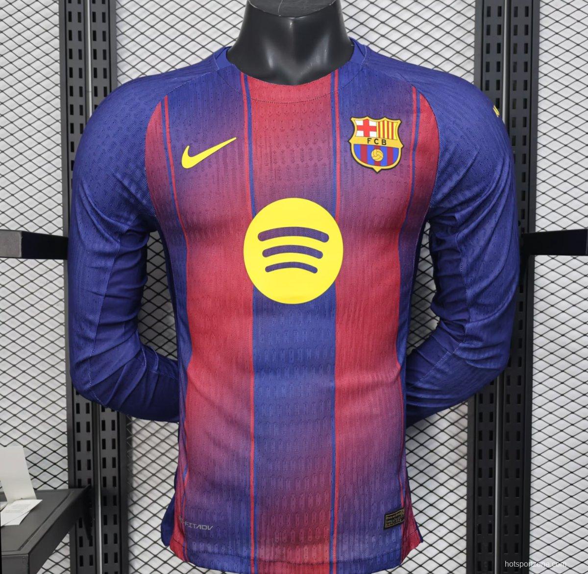 Player Version 25/26 Barcelona Home Long Sleeve Jersey