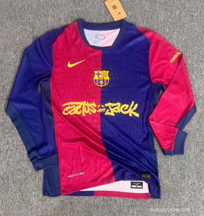Player Version 24/25 Barcelona x Travis Scott Home Long Sleeve Jersey