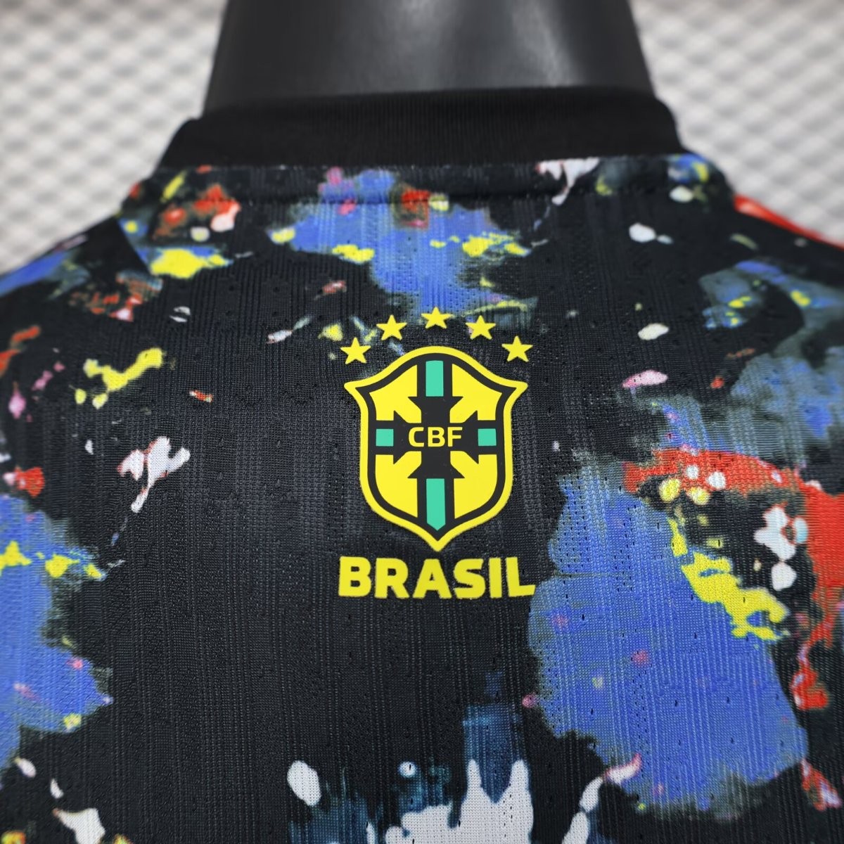Player Version 2025 Brazil Black with Jesus Christ Artwork Jersey