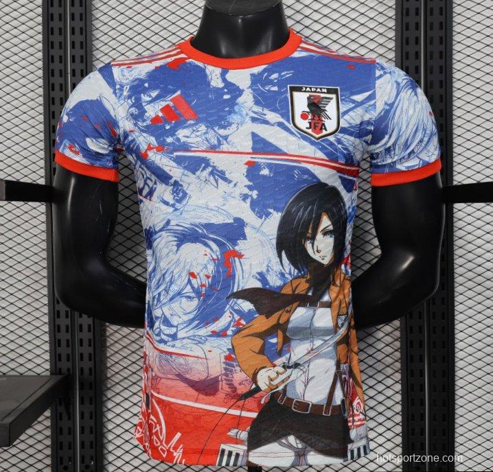 Player Version Japan National Team Special Edition Attack on Titan Mikasa Ackerman Anime Collaboration Jersey